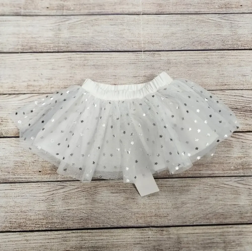 Gymboree White Silver Star Tutu Skirt